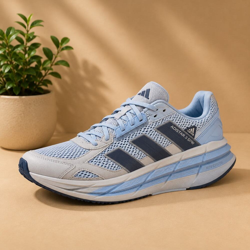 NWT adidas Women's Adistar 3, Crystal Sky/Onix/Glow Blue, 7.5